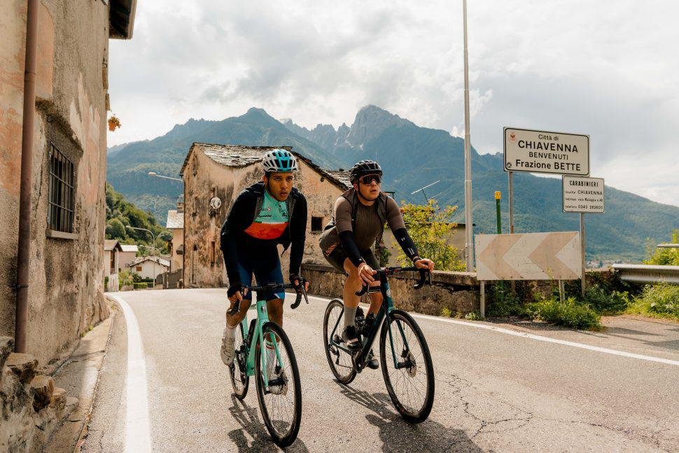 Cyclists on Splügen Pass